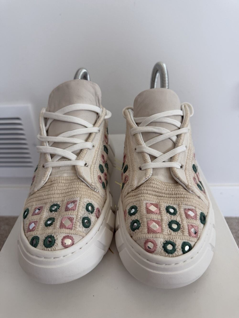 Free People Catch Me If You Can Womens Mirror Combo Crochet Sneakers Sz 36 US 6